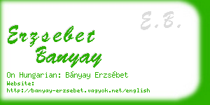 erzsebet banyay business card