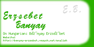 erzsebet banyay business card